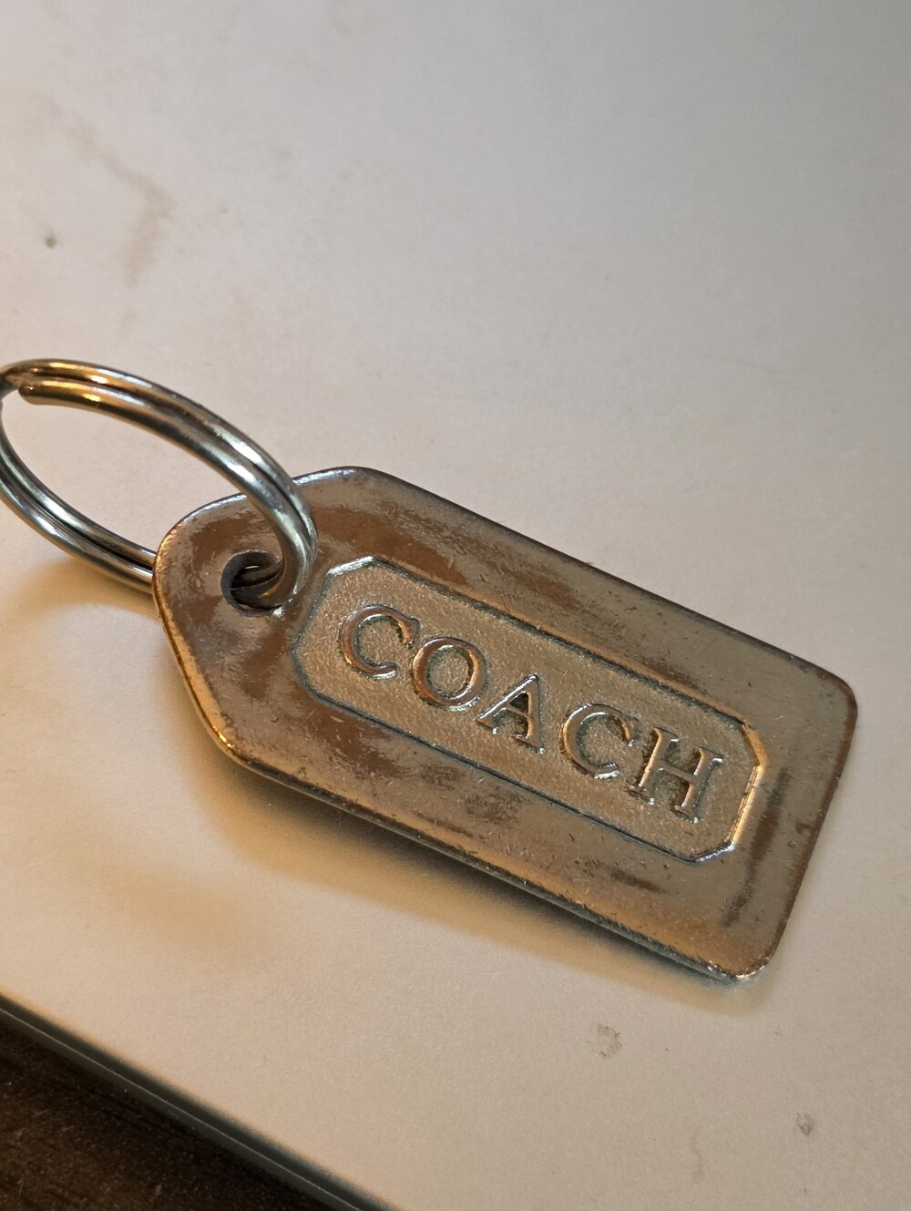 Vintage Coach Debossed Silver-Tone Metal Replacement Hangtag Charm